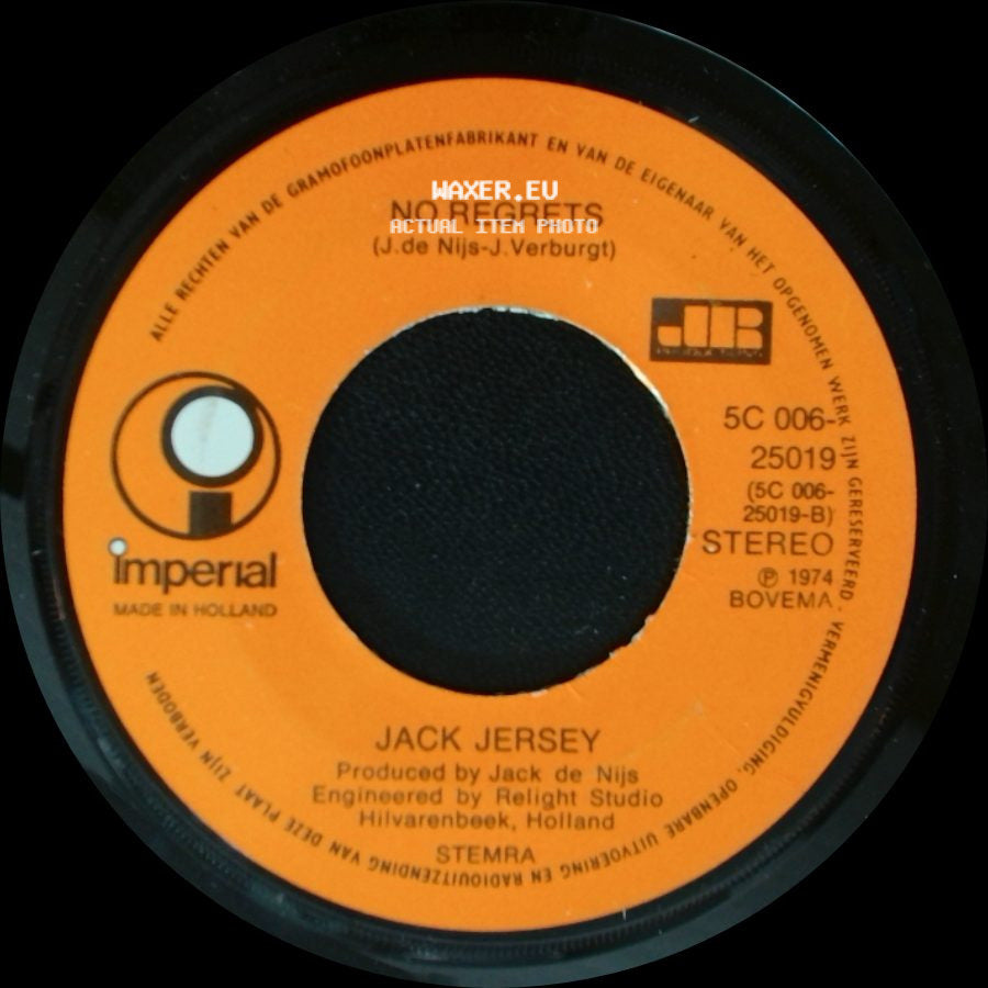 Jack Jersey - No Regrets / Pappa Was A Poor Man side A