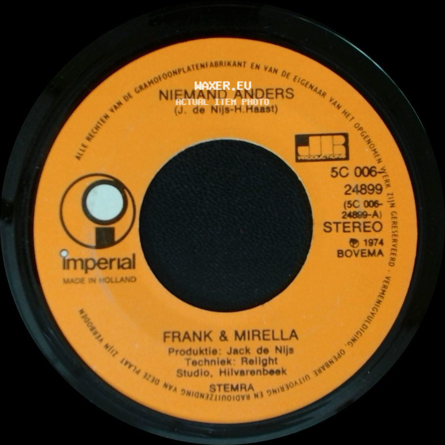 Frank & Mirella - Niemand Anders / Santa Domingo's Gitaren side A
