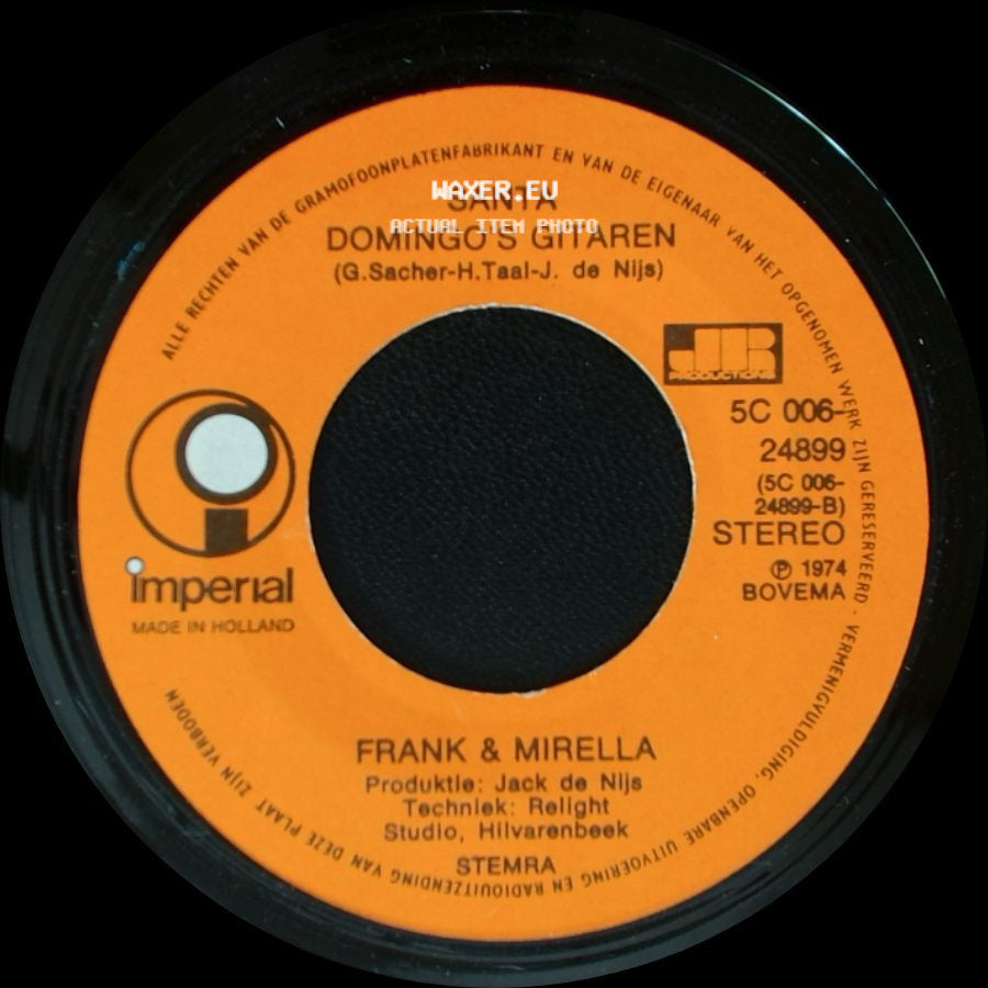 Frank & Mirella - Niemand Anders / Santa Domingo's Gitaren side B