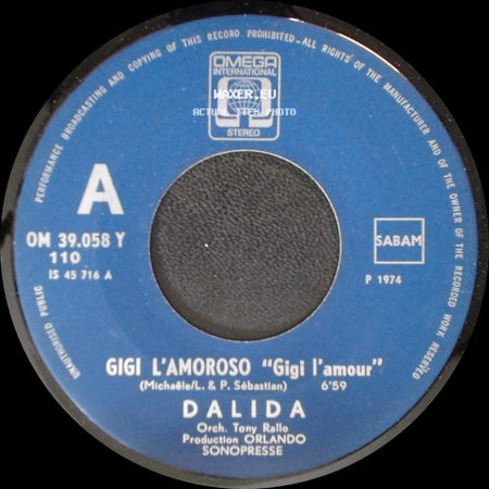 Dalida - Gigi L'amoroso "Gigi L'amour" / Il Venait D'avoir Dix Huit Ans side A