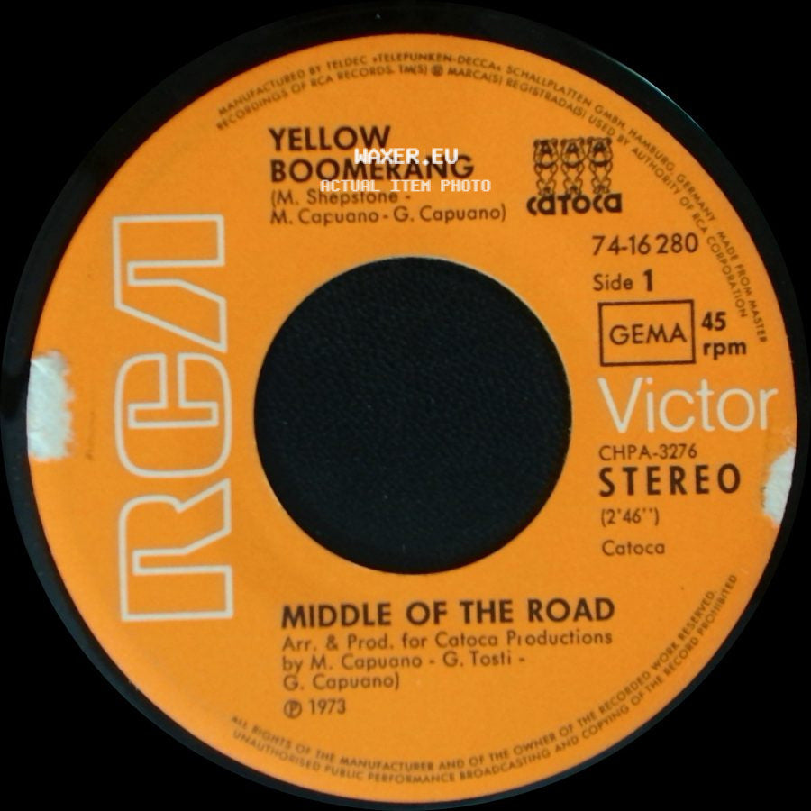 Middle Of The Road - Yellow Boomerang / Eve side A