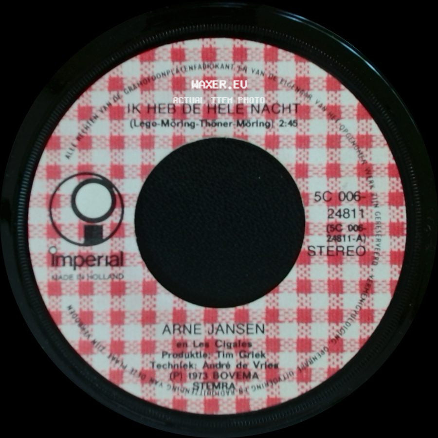 Arne Jansen - Ik Ken Veel Meisjes / Ik Heb De Hele Nacht side B