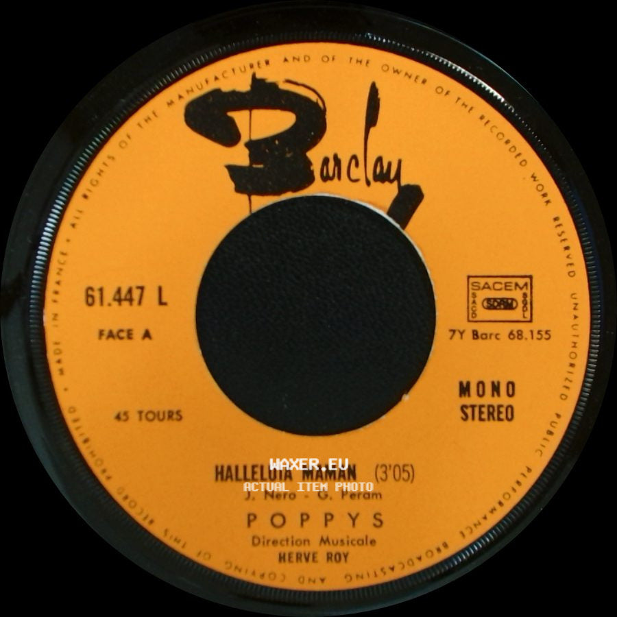 Poppys - Halleluia Maman / Isabelle, Je T'aime side A