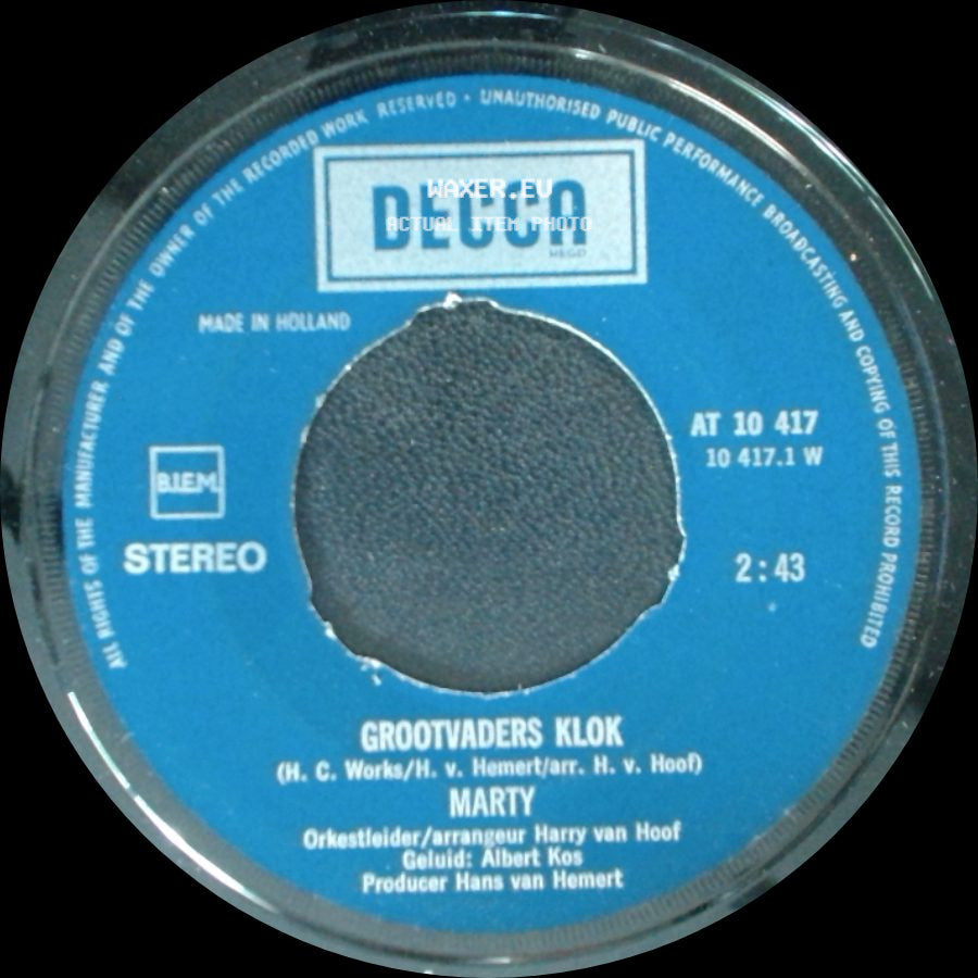 Marty - Grootvaders Klok / Trompet Polka side A