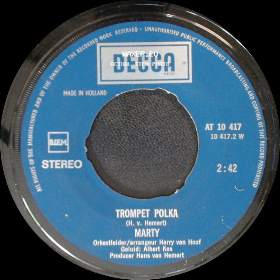 Marty - Grootvaders Klok / Trompet Polka side B
