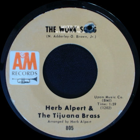 Herb Alpert & The Tijuana Brass - Plucky / The Work Song side B