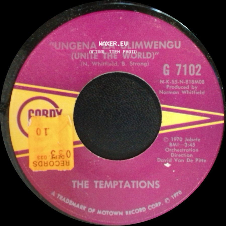 The Temptations - Ungena Za Ulimwengu (Unite The World) / Hum Along And Dance side A