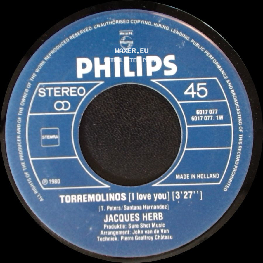 Jacques Herb - Waar Ik Ben Geboren / Torremolinos [I Love You] side B