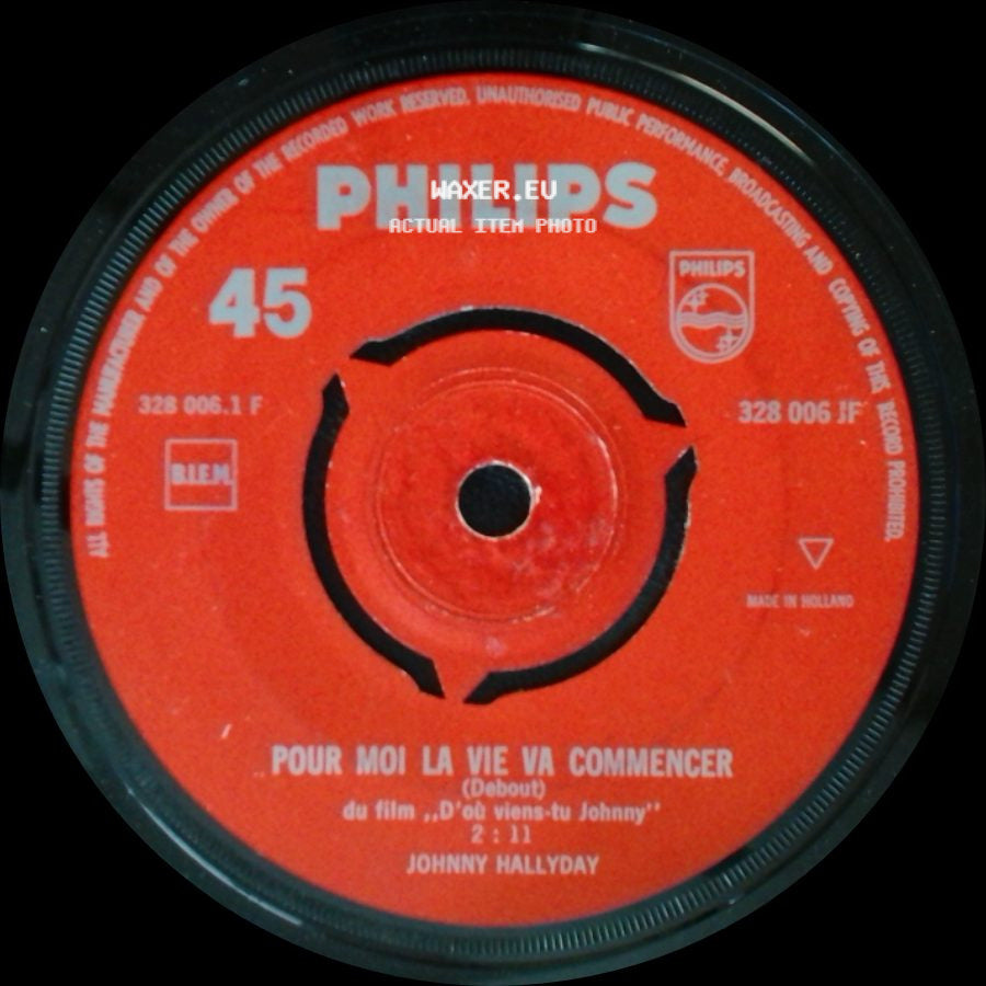 Johnny Hallyday - Pour Moi La Vie Va Commencer / A Plein Coeur side A