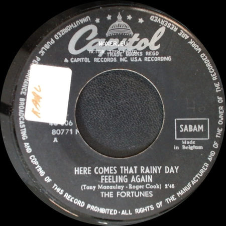 The Fortunes - Bad Side Of Town / Here Comes That Rainy Day Feeling Again side B