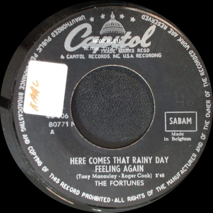 The Fortunes - Bad Side Of Town / Here Comes That Rainy Day Feeling Again side B