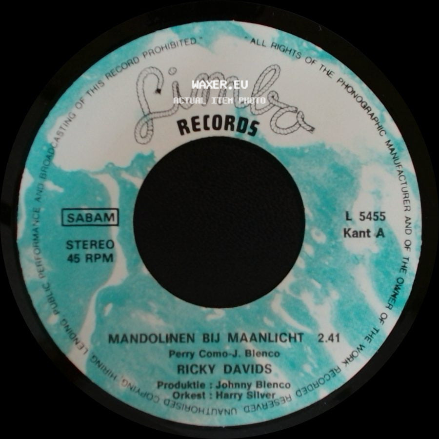 Ricky Davids - Als De Drank Is In De Man / Mandolinen Bij Maanlicht side B