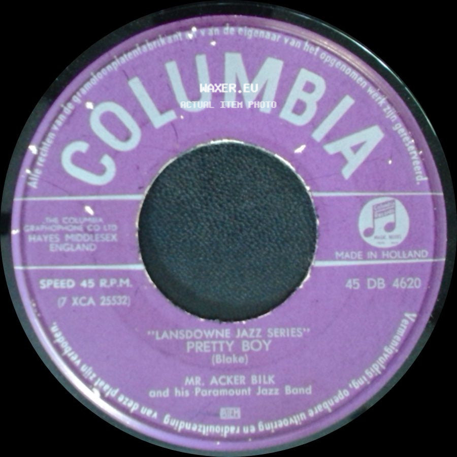 Mr. Acker Bilk And His Paramount Jazz Band - Sweet Elizabeth / Pretty Boy side B