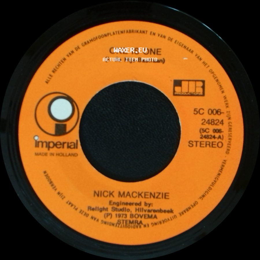 Nick Mackenzie - A Little Bit Closer / One Is One side B