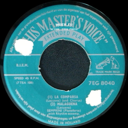 Semprini - Maria Dolores / Esa Es La Mona / (1) La Compresa (2) Malaguena side B