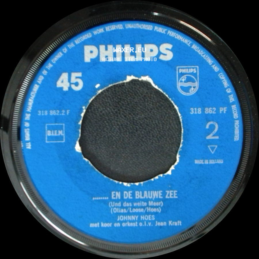 Johnny Hoes - Jongen Kom Naar Huis Toe! / En De Blauwe Zee side B