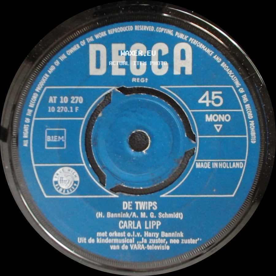 Hetty Blok En Leen Jongewaard / Carla Lipp - Bello, Bello, Bello (Niet Zo Trekken) / De Twips side B