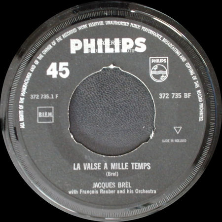 Jacques Brel - La Valse A Mille Temps / Ne Me Quitte Pas side A