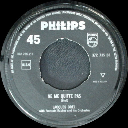 Jacques Brel - La Valse A Mille Temps / Ne Me Quitte Pas side B