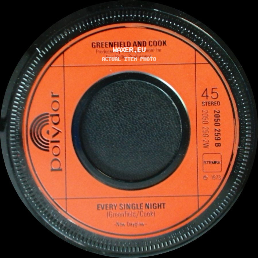 Greenfield And Cook - Every Single Night / Easy, Boy (And We All Prayed Together) side A