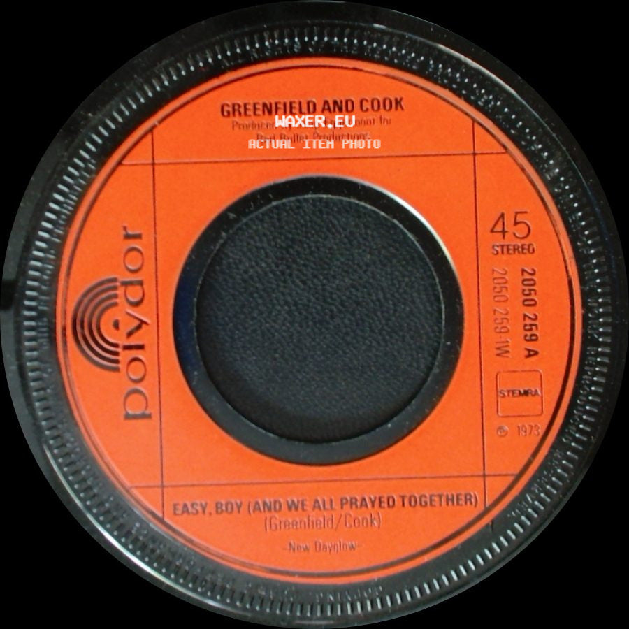 Greenfield And Cook - Every Single Night / Easy, Boy (And We All Prayed Together) side B