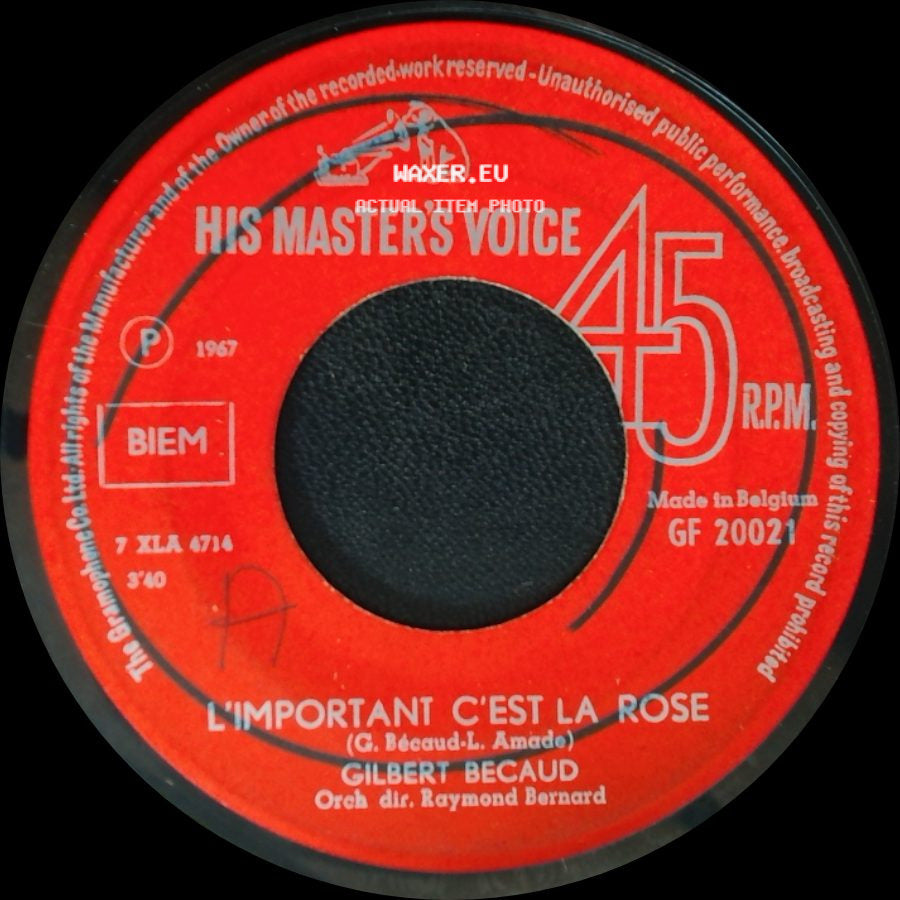 Gilbert Becaud - L'important C'est La Rose / Merci Beaucoup side A