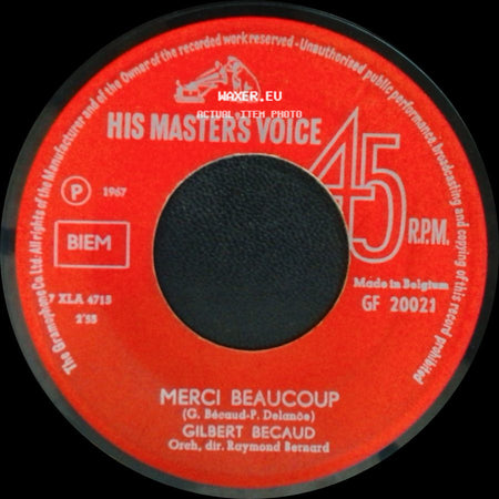 Gilbert Becaud - L'important C'est La Rose / Merci Beaucoup side B