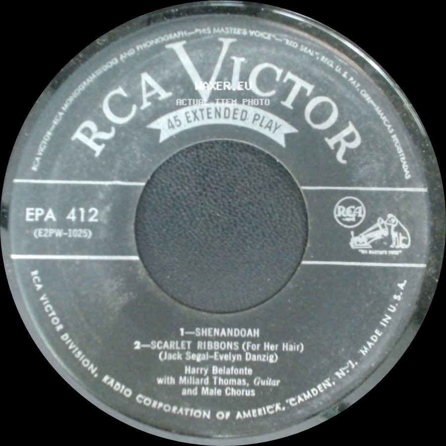 Harry Belafonte - 1 - Man Smart (Woman Smarter); 2 - Jerry (This Timber Got To Roll) / Shenandoah / Scarlet Ribbons (For Her Hair) side B