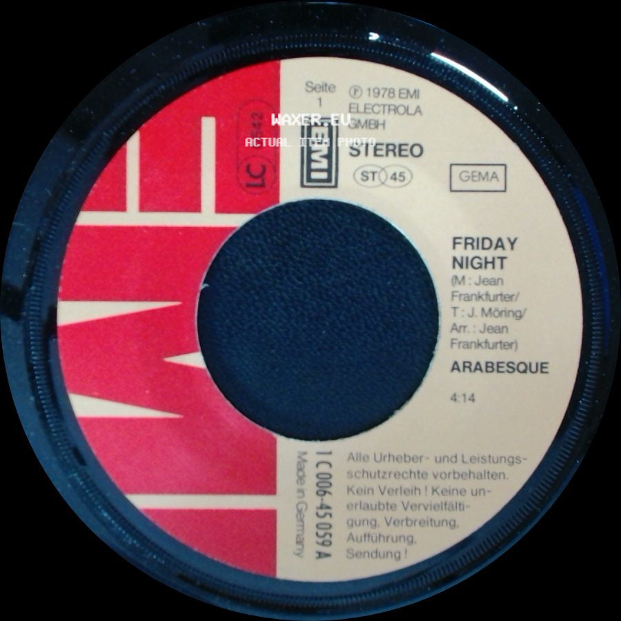 Arabesque - Friday Night / Someone Is Waiting For You side A