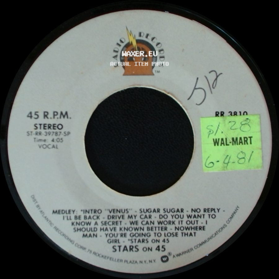 Stars On 45 - Stars On 45 / Medley: "Intro" "Venus" Sugar Sugar - No Reply - I'll Be Back - Drive My Car - Do You Want To Know A Secret - We Can Work It Out - I Should Have Known Better - Nowhere Man - You're Going To Lose That Girl - "Stars On 45" side B