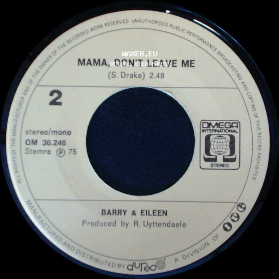 Barry & Eileen - If You Go / Mama, Don't Leave Me side B