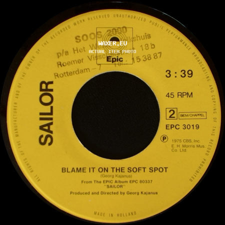 Sailor - Sailor / Blame It On The Soft Spot side B