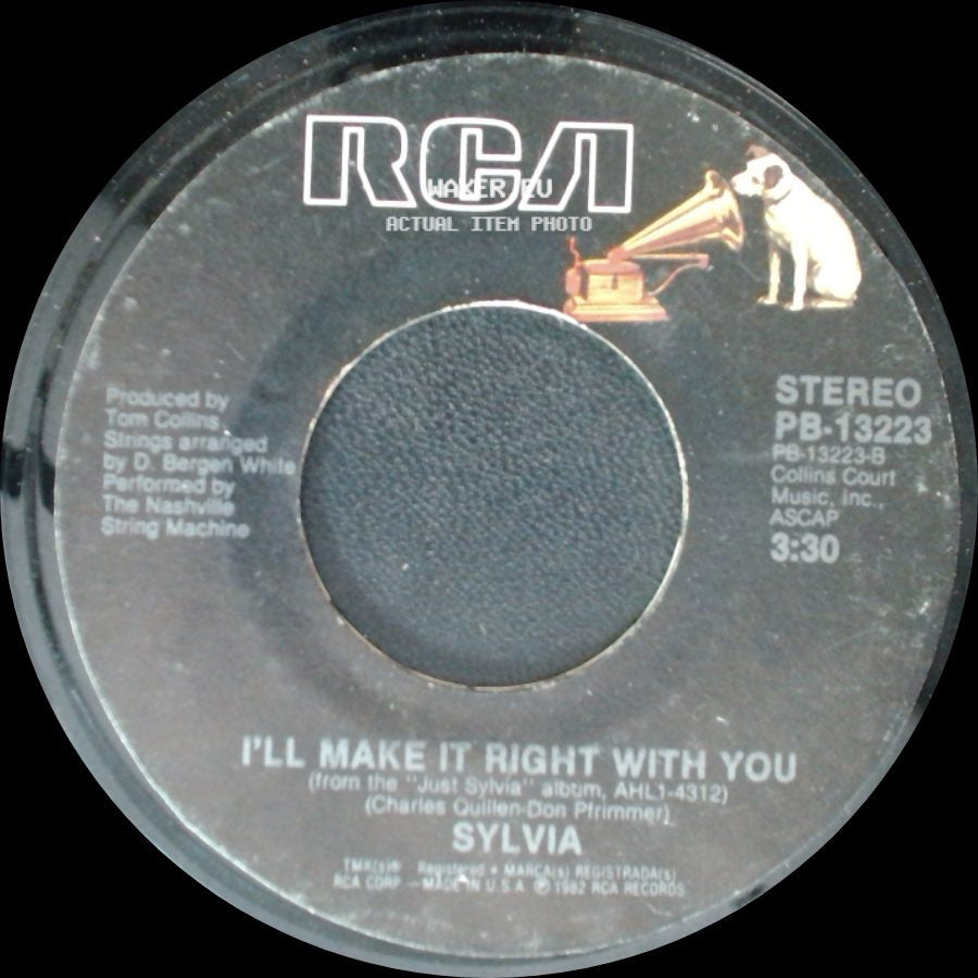 Sylvia - Nobody / I'll Make It Right With You side B