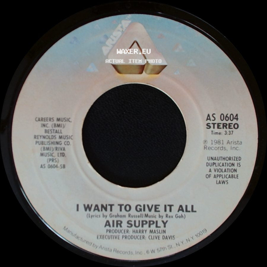 Air Supply - I Want To Give It All / The One That You Love side A