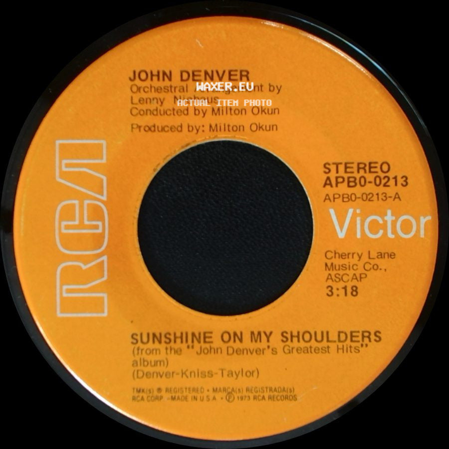 John Denver - Around And Around / Sunshine On My Shoulders side B