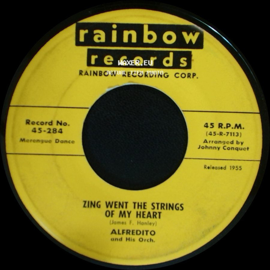 Alfredito And His Orch. - Zing Went The Strings Of My Heart / Peter John Merengue (Compadre Pedro Juan) side A