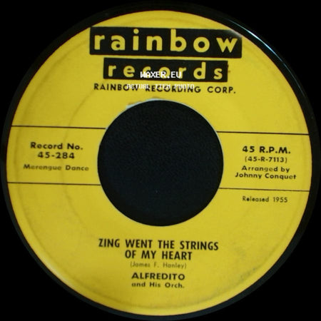 Alfredito And His Orch. - Zing Went The Strings Of My Heart / Peter John Merengue (Compadre Pedro Juan) side A