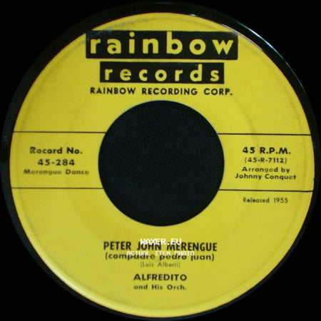 Alfredito And His Orch. - Zing Went The Strings Of My Heart / Peter John Merengue (Compadre Pedro Juan) side B