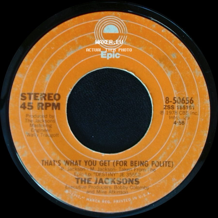 The Jacksons - Shake Your Body (Down To The Ground) / That's What You Get (For Being Polite) side B