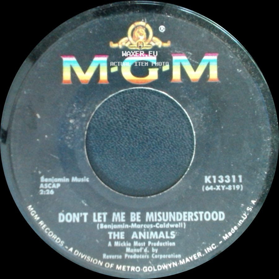 The Animals - Club A-Gogo / Don't Let Me Be Misunderstood side B