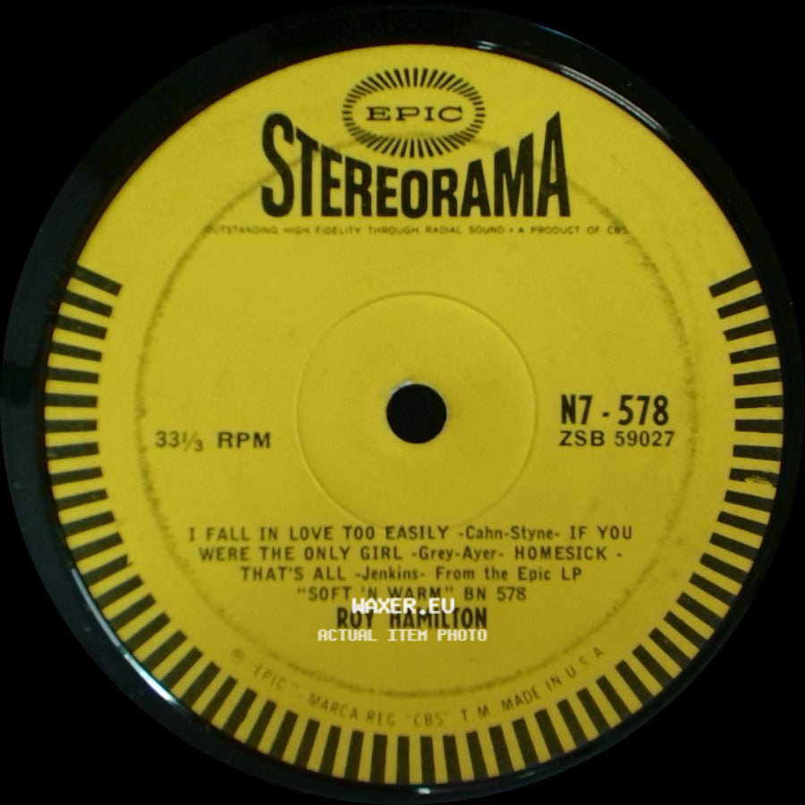 Roy Hamilton - I Fall In Love Too Easily / If You Were The Only Girl / Homesick / That's All / All The Way - A Friend Of Yours - Goodnight My Love (Pleasant Dreams) side A