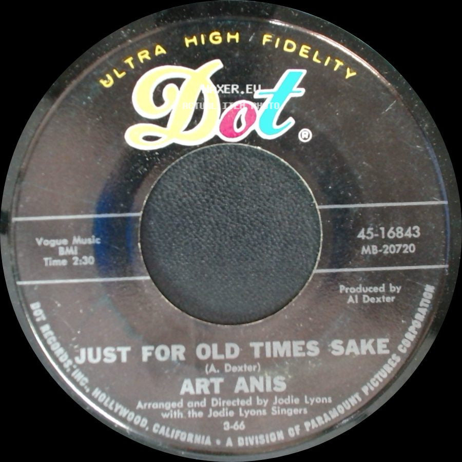 Art Anis - Just For Old Times Sake / In My Little Dream World side A