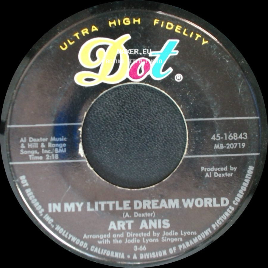 Art Anis - Just For Old Times Sake / In My Little Dream World side B