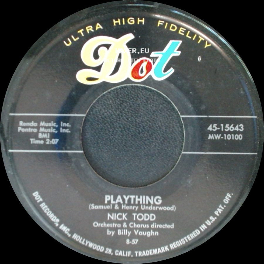 Nick Todd - The Honey Song / Plaything side B