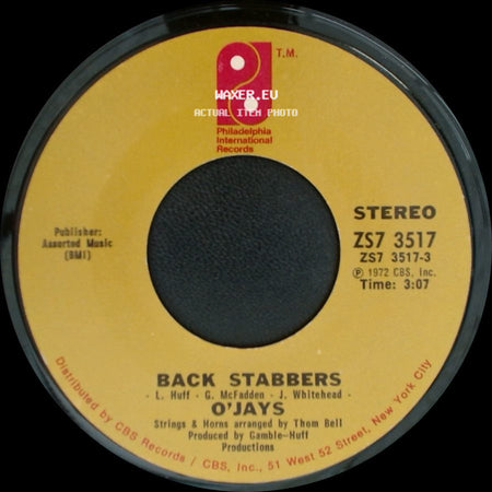 O'jays - Sunshine / Back Stabbers side B