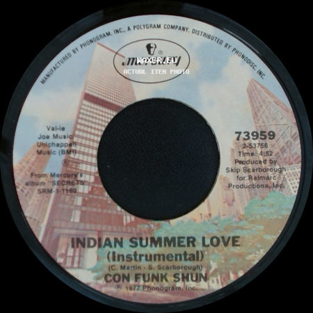 Con Funk Shun - Ffun / Indian Summer Love (Instrumental) side B