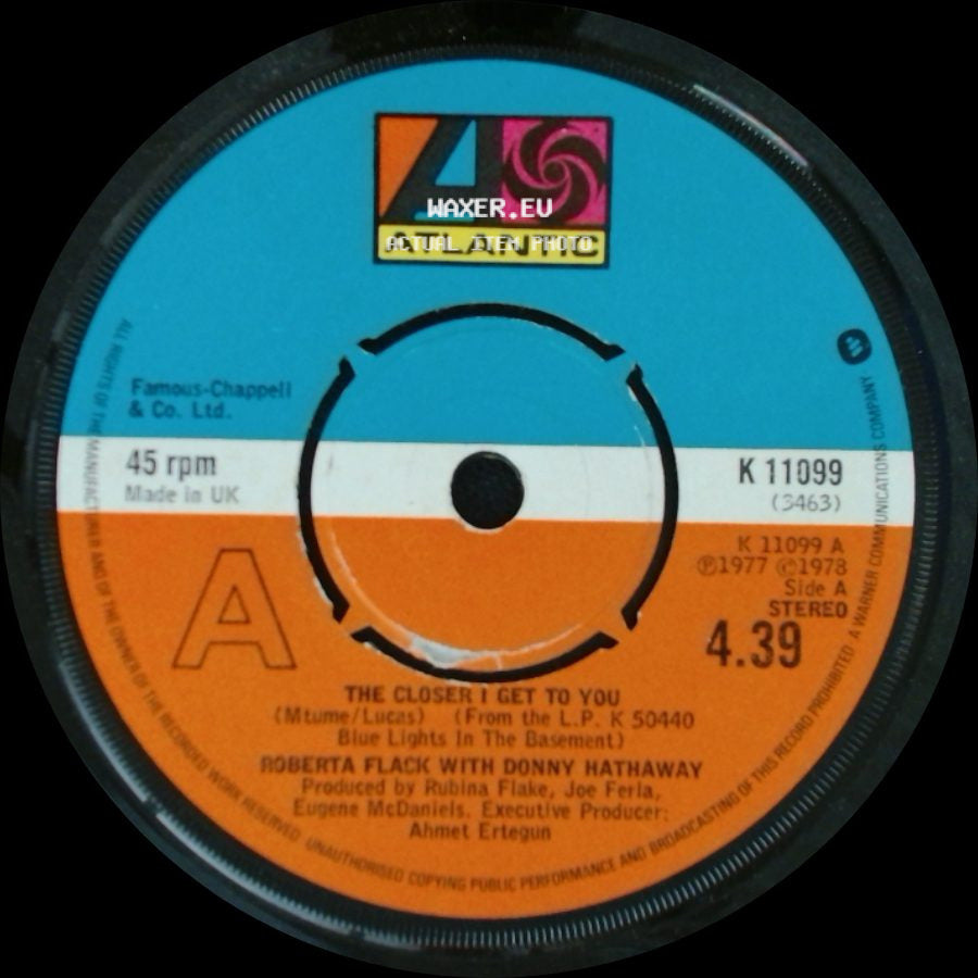 Roberta Flack With Donny Hathaway / Roberta Flack - The Closer I Get To You / Love Is The Healing side A