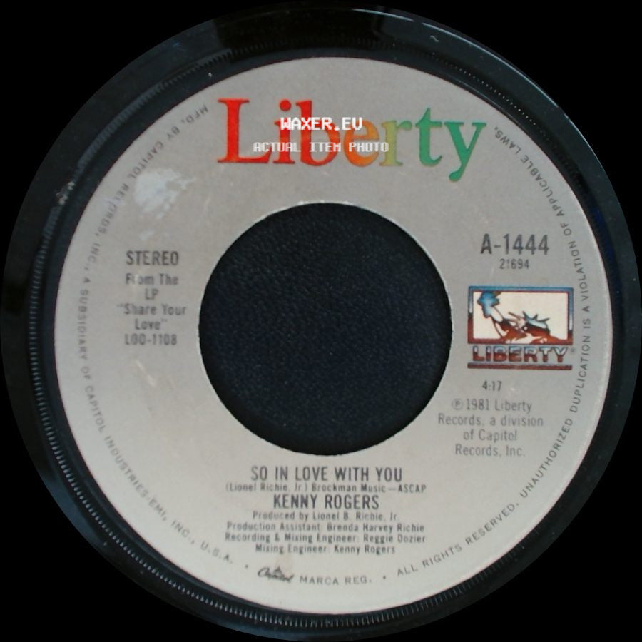 Kenny Rogers - Through The Years / So In Love With You side B