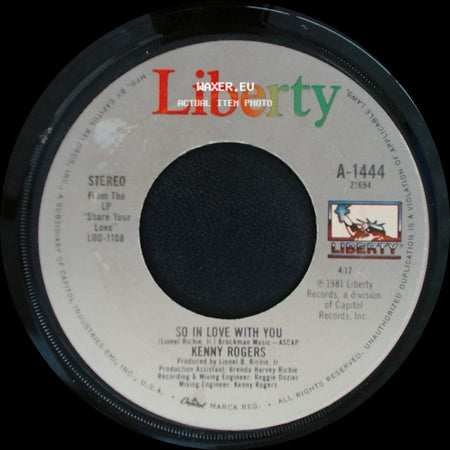 Kenny Rogers - Through The Years / So In Love With You side B