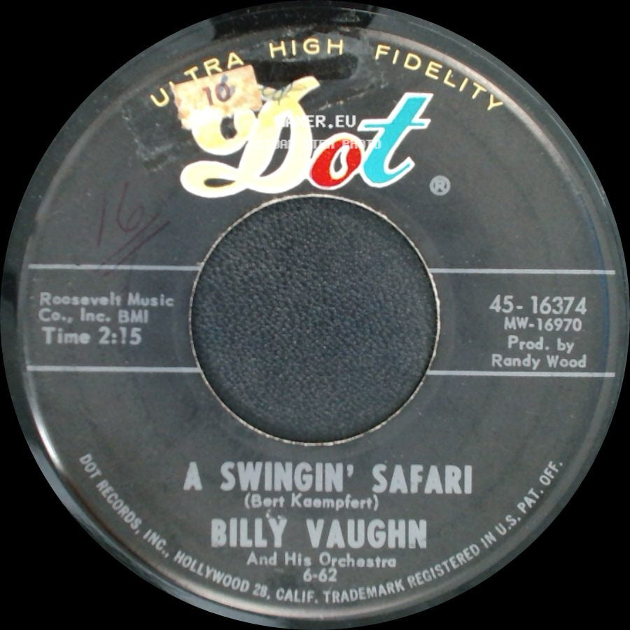 Billy Vaughn / Billy Vaughn And His Orchestra - Indian Love Call / A Swingin' Safari side B